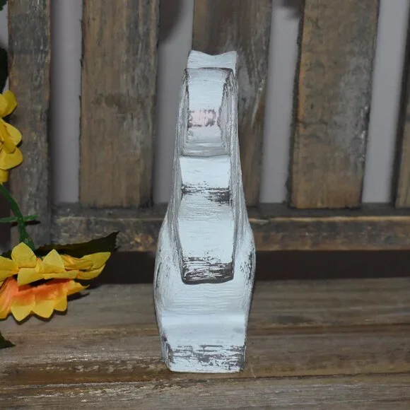 Distressed Shabby Whitewash Bunny Rabbit Rustic Cottage Farmhouse Spring Decor - Picture 5 of 11